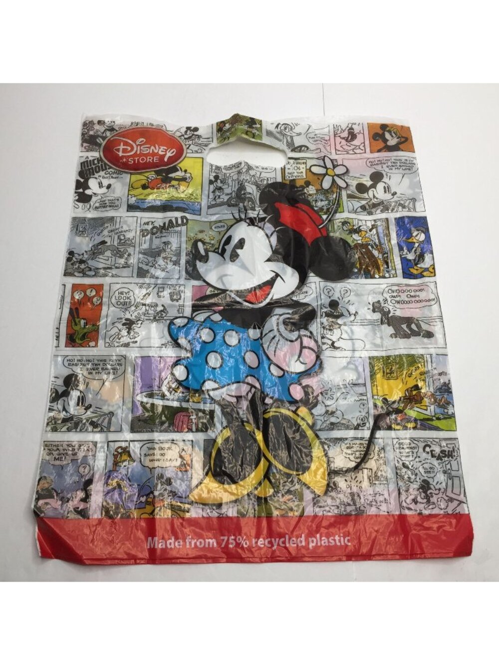 Disney Store Mickey Minnie Mouse Recycled Plastic Shopping Bag Comic Strip